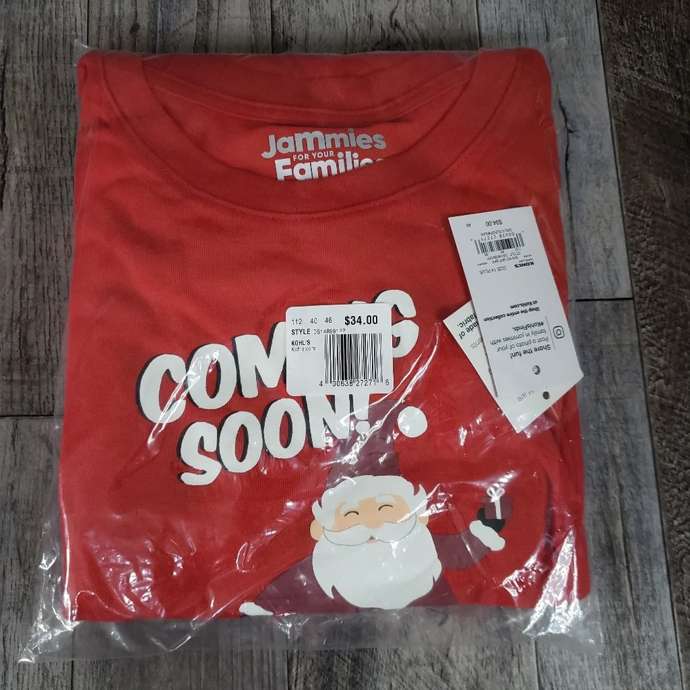 NWT Jammies For Your Families Pajama Set. Santa Coming Soon! - Picture 2 of 6